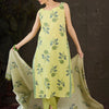 Indyancart IE Women Floral Printed Regular Pure Cotton Kurta with Trousers & With Dupatta