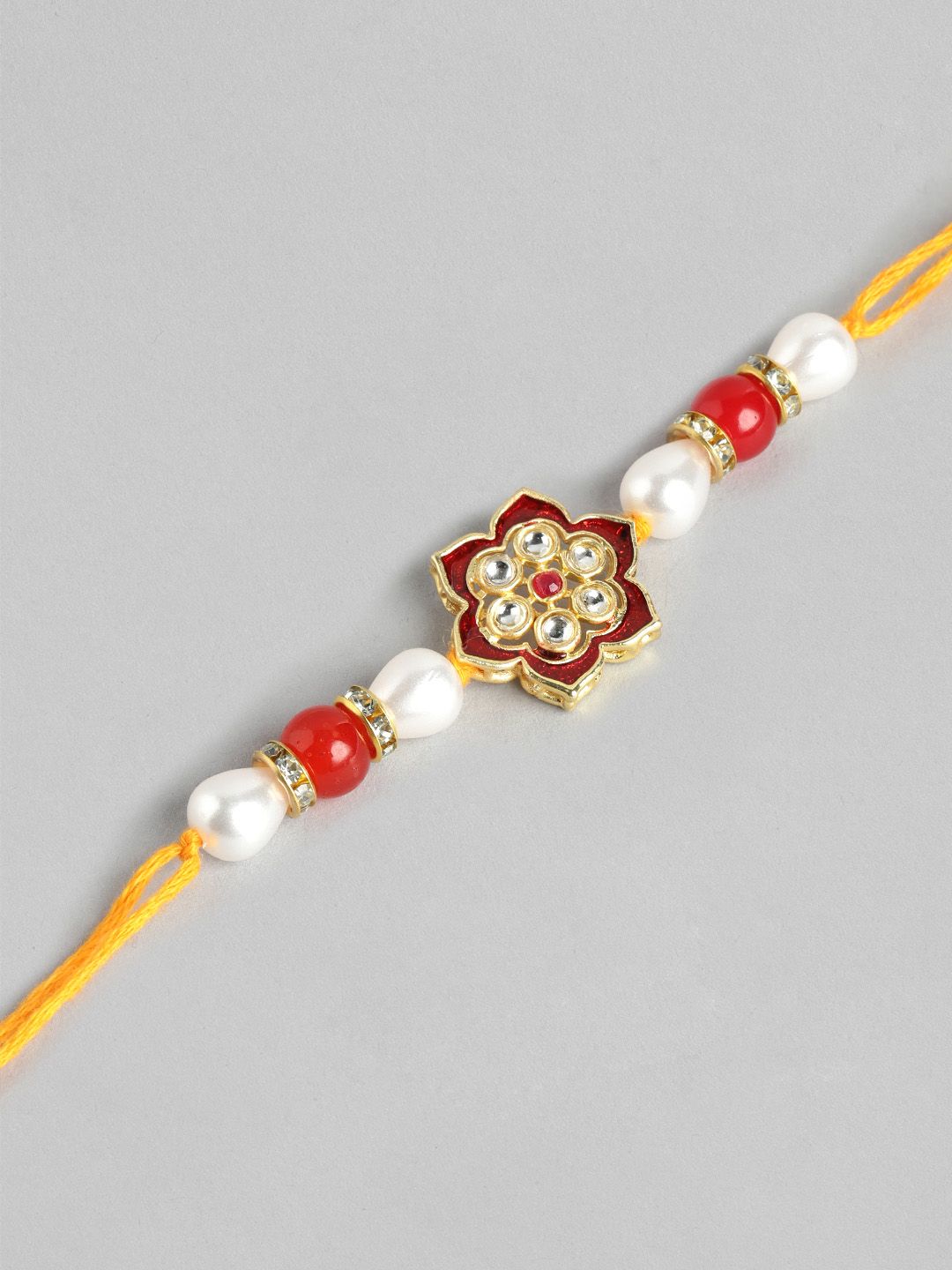 Anouk Unisex Set of 2 Beaded Bhai Bhabhi Rakhis With Roli & Chawal