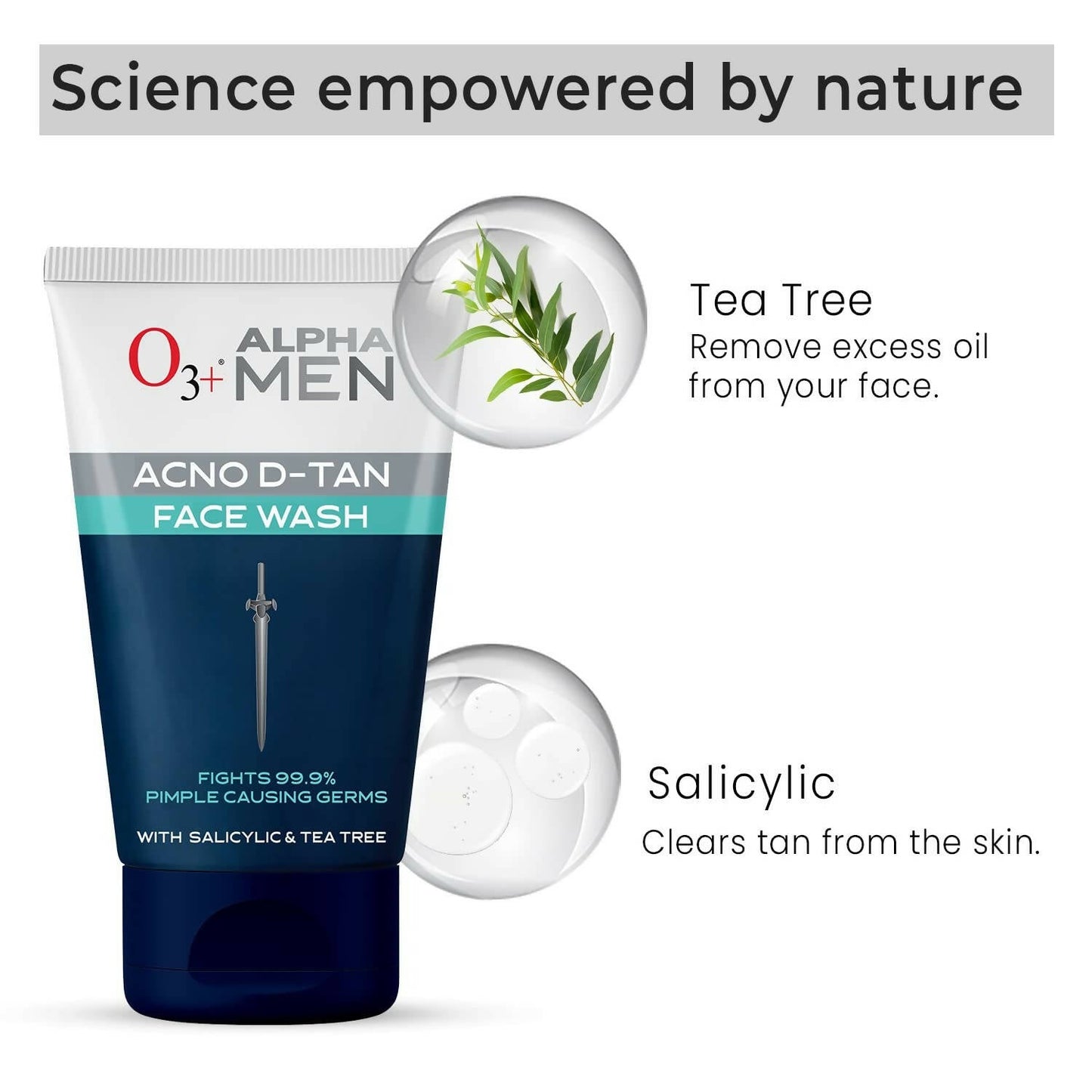 Professional O3+ Alpha Men Acno D-TAN Face Wash with Tea Tree - Indyancart