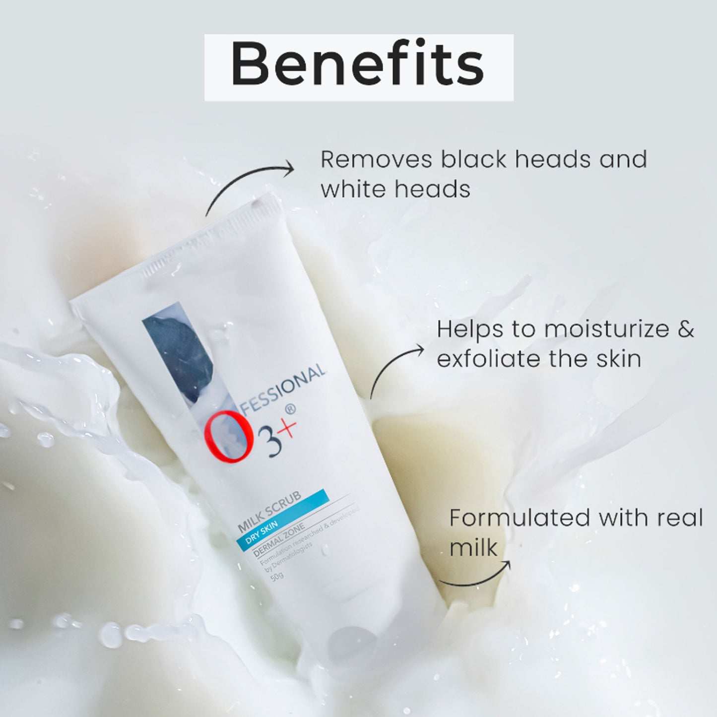 O3+ Milk Scrub Dry Skin For Gentle Exfoliation & Nourished Glow