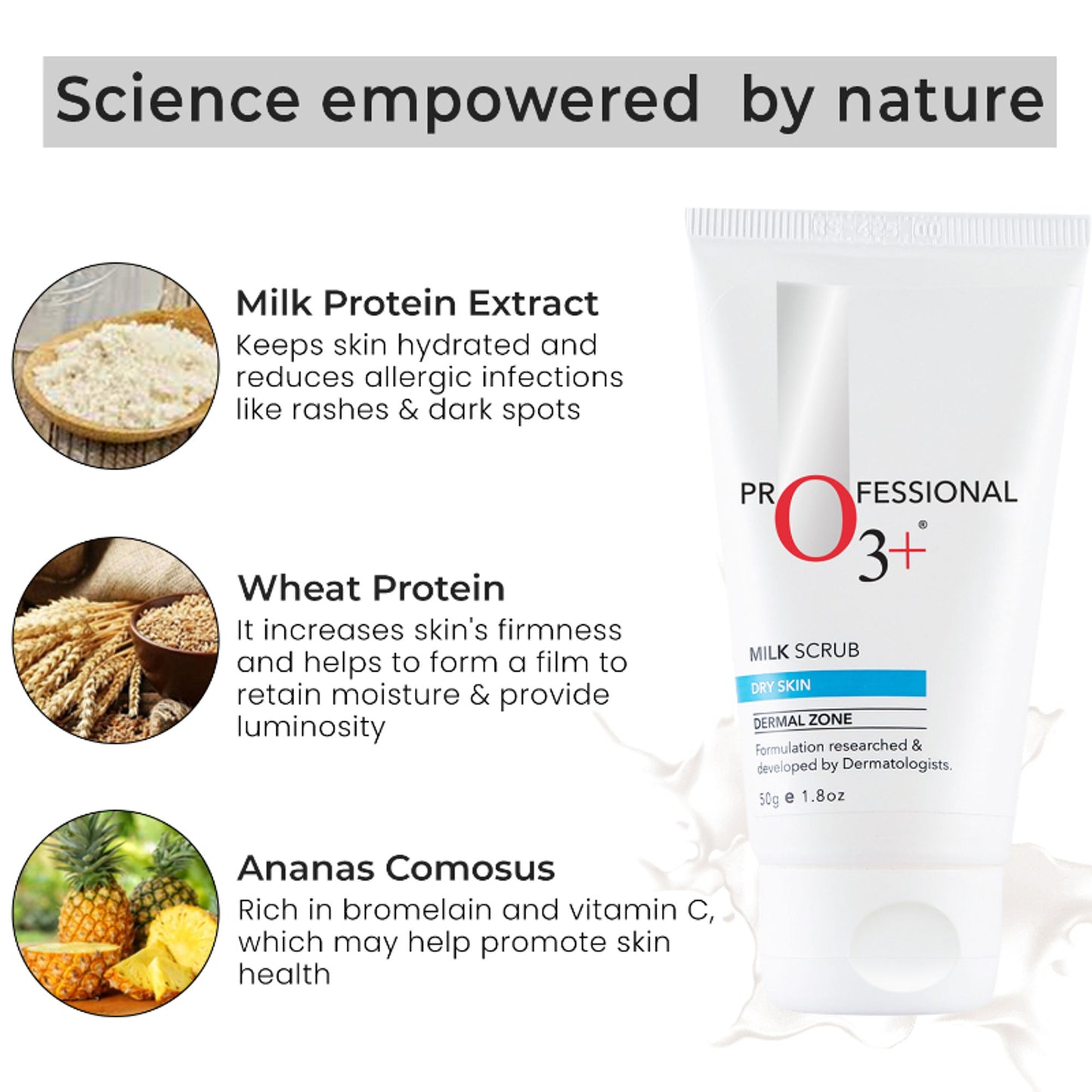 O3+ Milk Scrub Dry Skin For Gentle Exfoliation & Nourished Glow