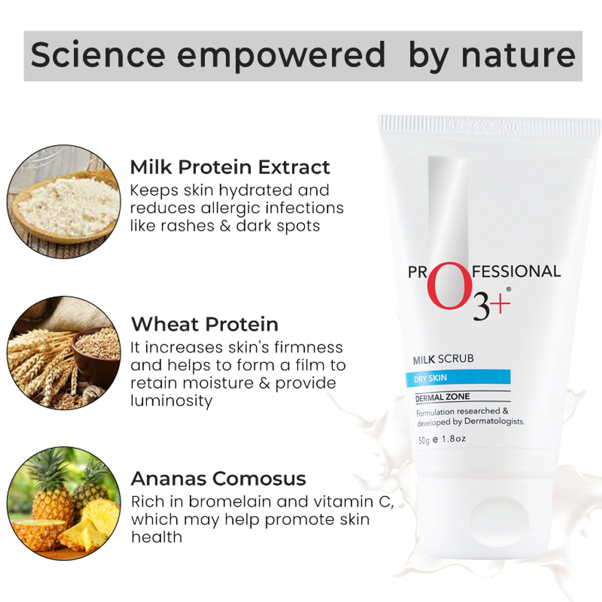 O3+ Milk Scrub Dry Skin For Gentle Exfoliation & Nourished Glow