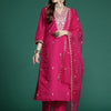 Dhiyona IE Ethnic Motifs Embroidered Sequinned Kurta with Trousers & With Dupatta