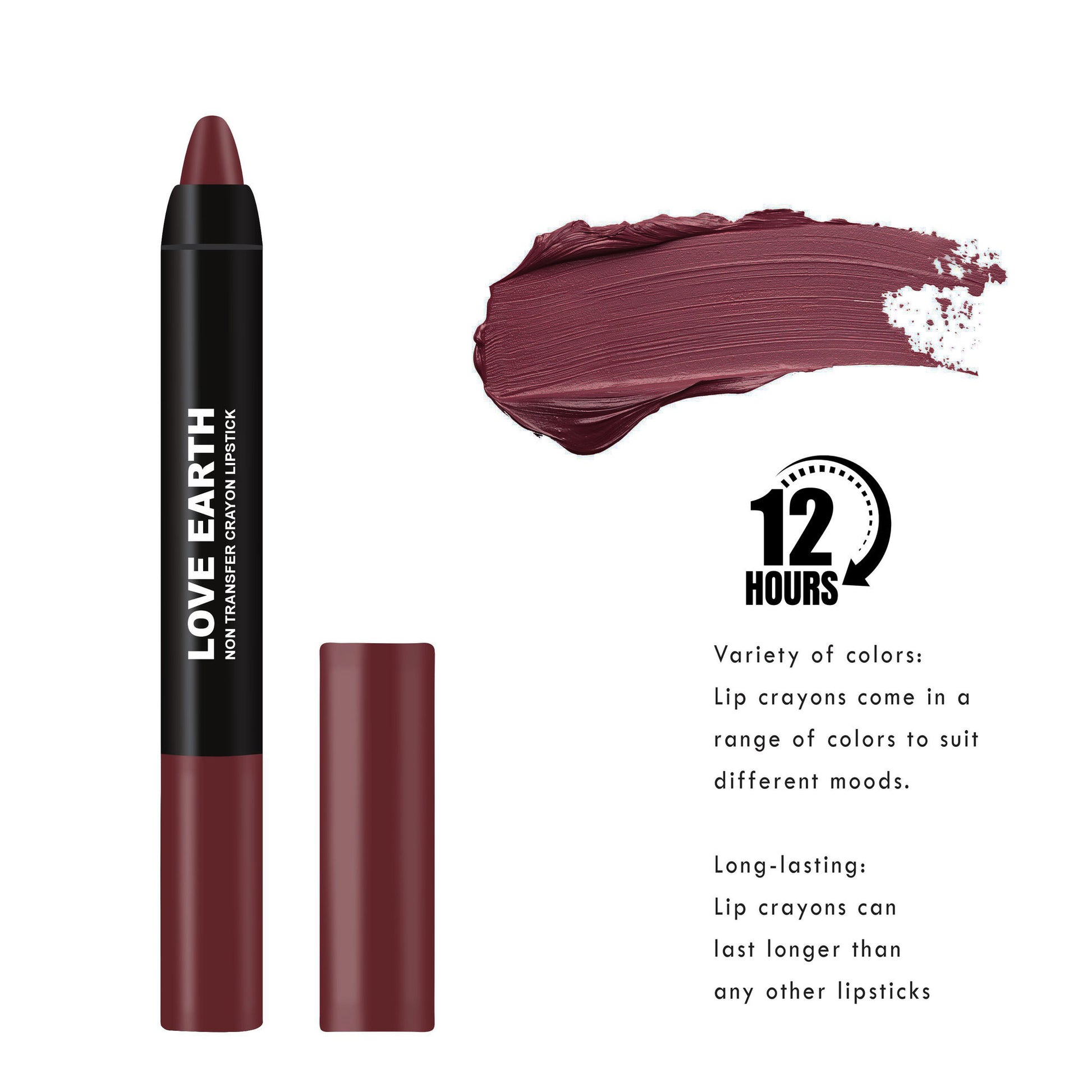 Love Earth Non Transfer Crayon Lipstick - Iris