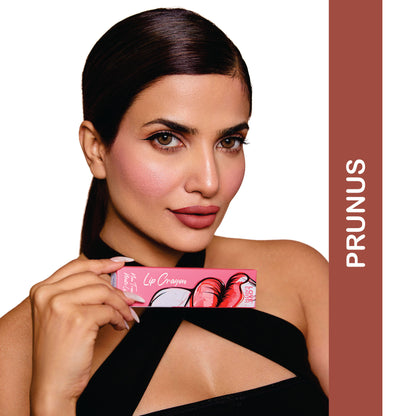 Love Earth Non-Transfer Crayon Lipstick in Prunus, featuring a creamy, vibrant pink lipstick in a sleek crayon form.