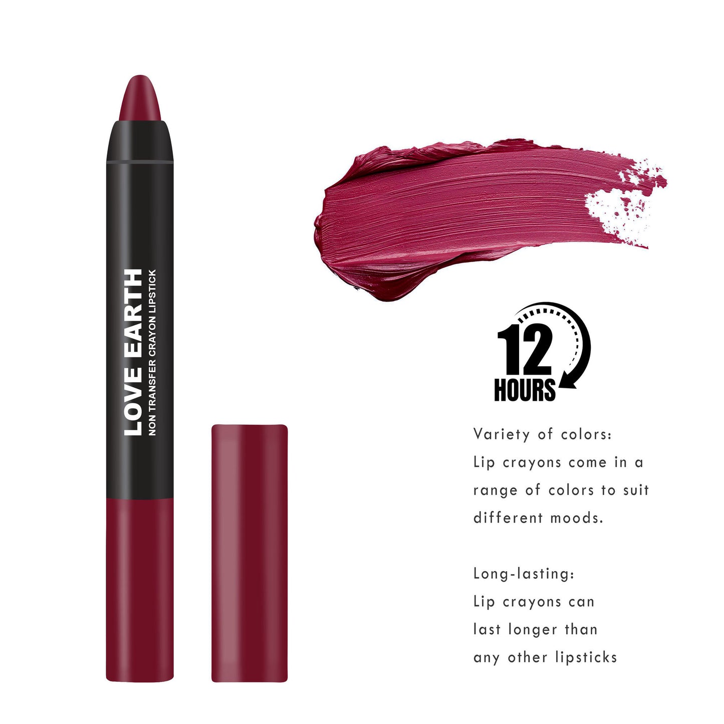 Love Earth Non Transfer Crayon Lipstick - Butterfly Bush