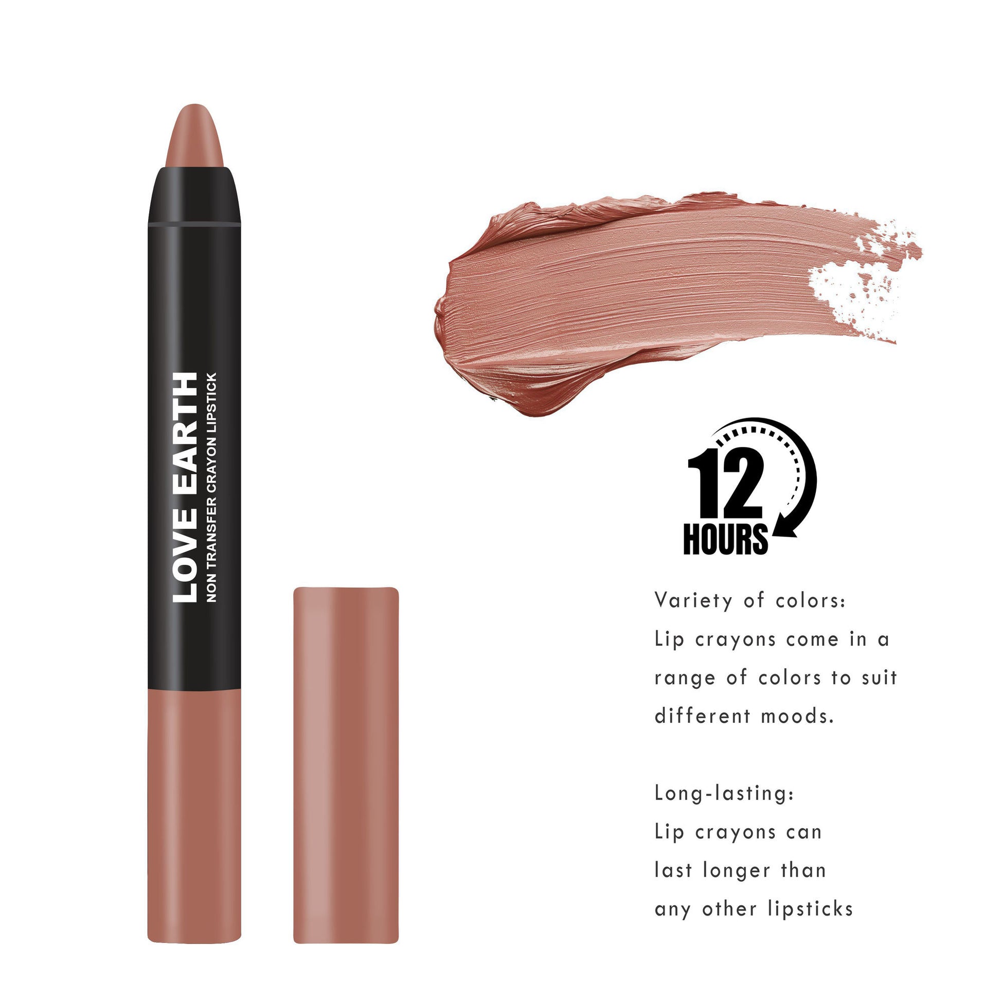 Love Earth Non Transfer Crayon Lipstick - Lupin
