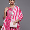Dhiyona VA Women's Pink Bandhani Printed Kurta with Trousers & With Dupatta