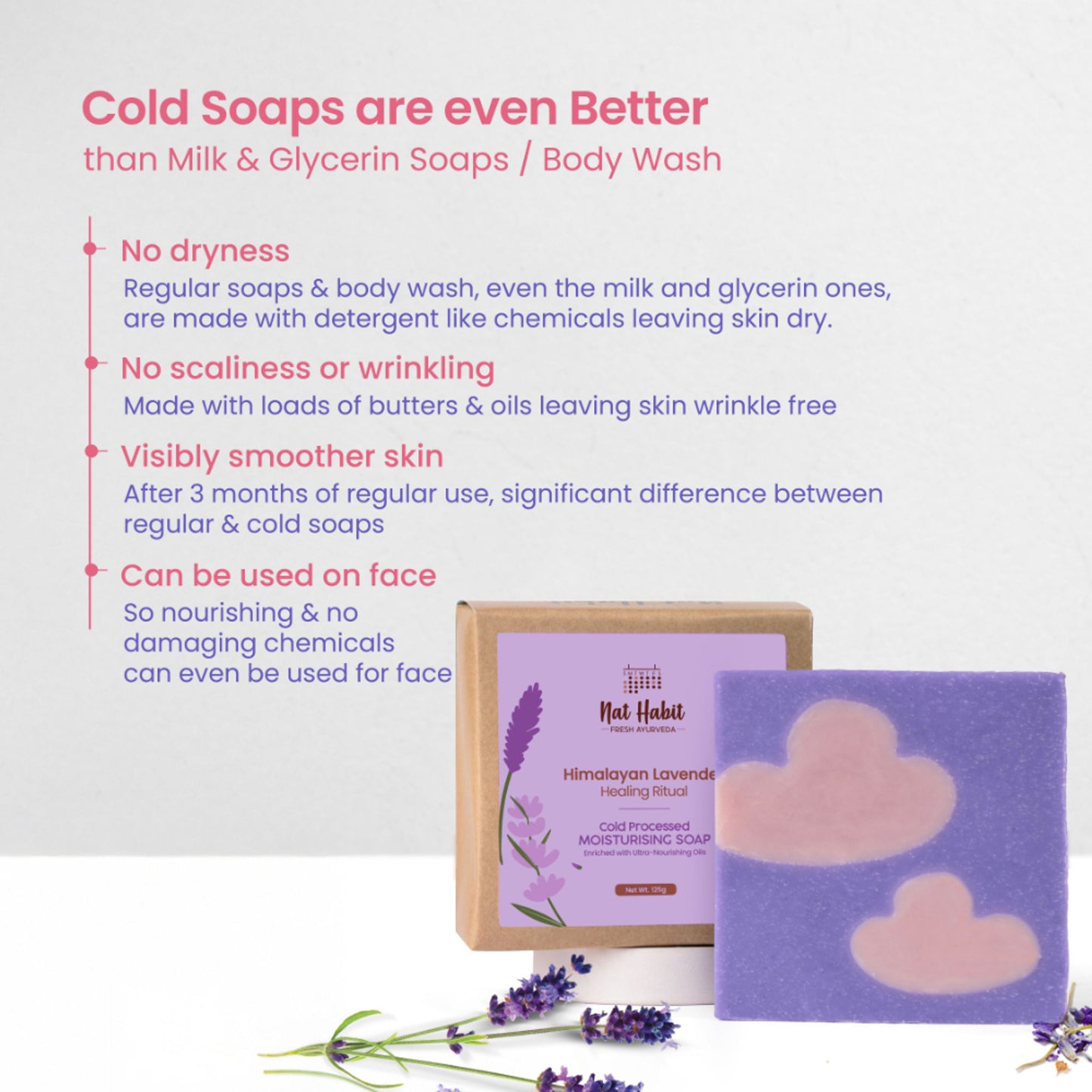 Nat Habit Cold Processed Himalayan Lavender Moisturising Soap - Pack of 2