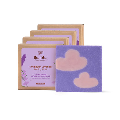 Nat Habit Cold Processed Himalayan Lavender Moisturising Soap - Pack of 4