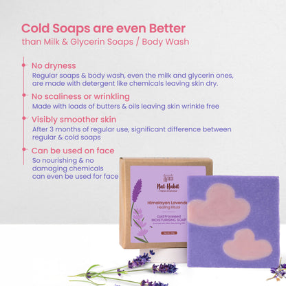 Nat Habit Cold Processed Himalayan Lavender Moisturising Soap - Pack of 6