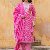 Dhiyona VA Women'sFloral Printed Regular Thread Work Kurta with Trouser & Dupatta