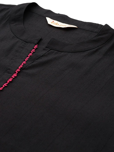 Indyancart IE Embroidered Detail Kurta with Palazzos