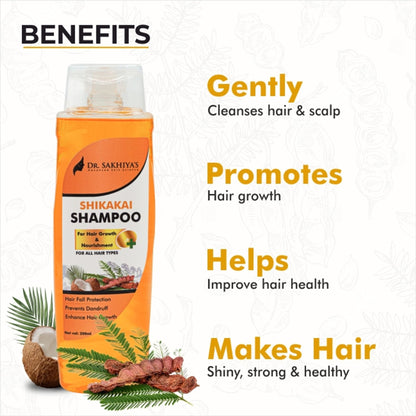 Dr. Sakhiya Shikakai Hair Growth Shampoo Ayurvedic for Strong, Healthy Hair