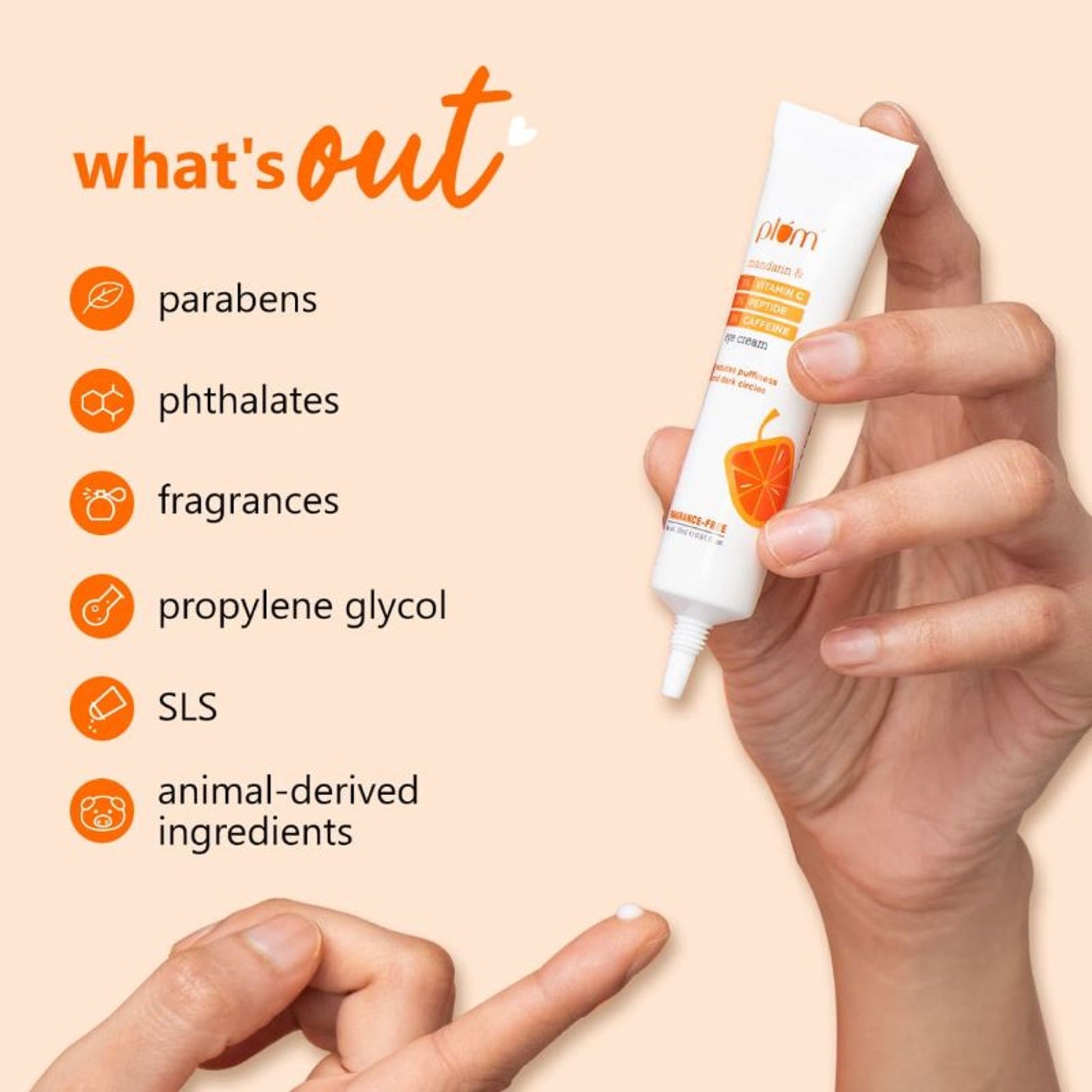 Plum 3% Vitamin C 3% Peptide & 3% Caffeine Under Eye Cream With Mandarin