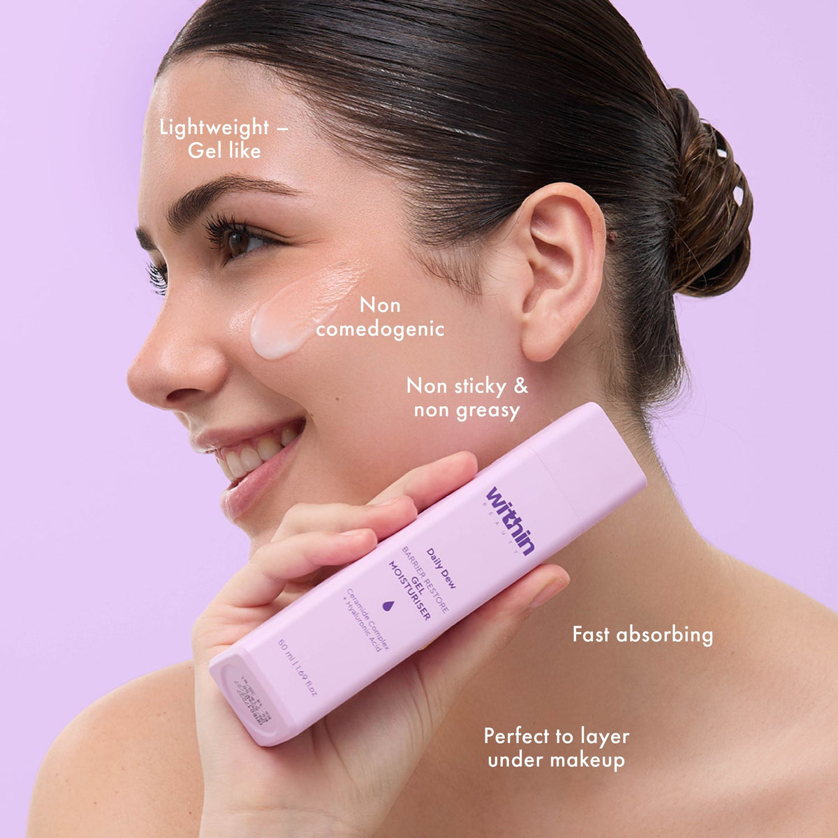 Within Beauty Ceramide & Hyaluronic Acid Gel Moisturiser, Daily Dew Barrier Restore Moisturiser