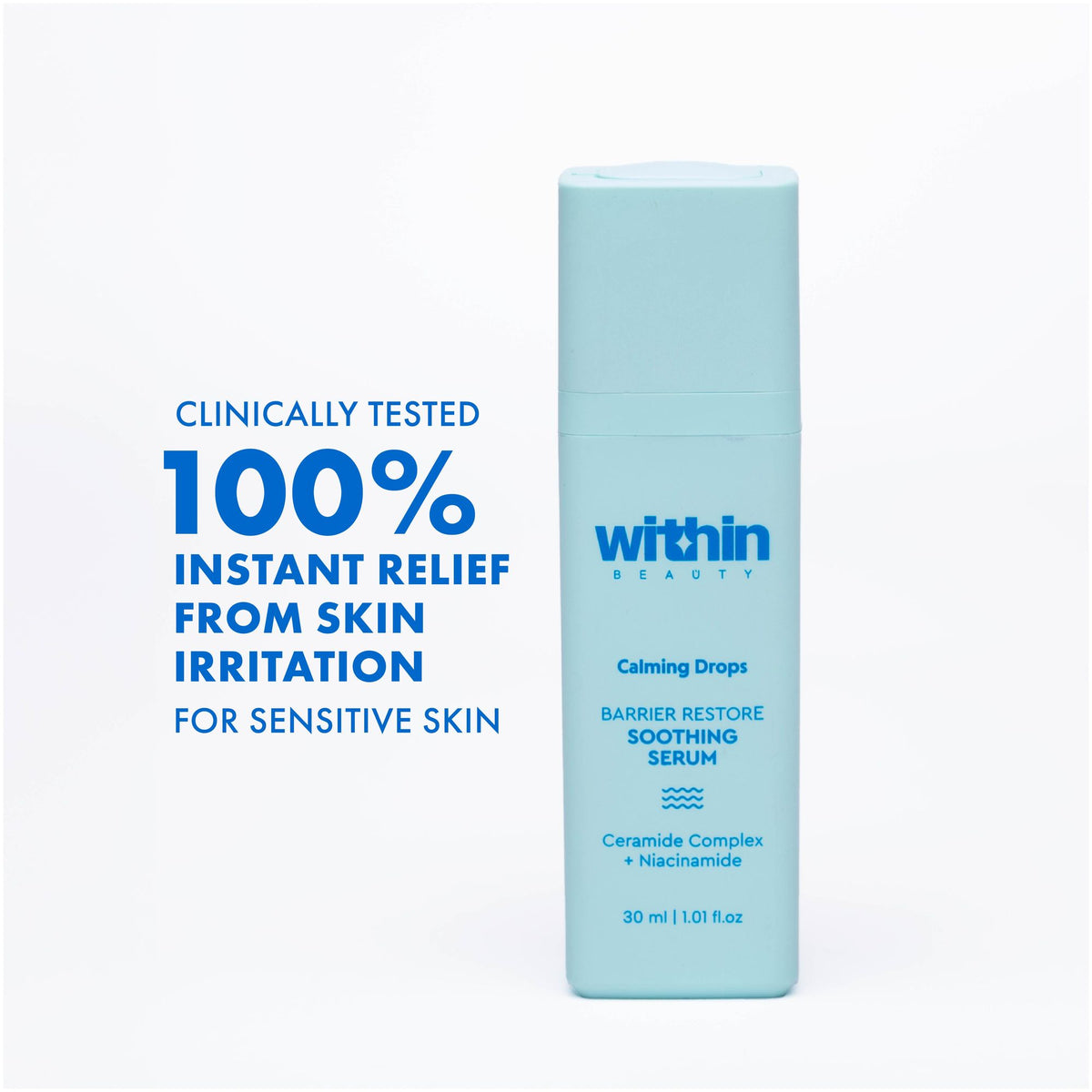 Within Beauty Ceramide & Niacinamide Serum, Calming Drops Barrier Restore Soothing Serum