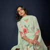 Dhiyona IE Floral Printed Regular Linen Straight Kurta With Trousers & Dupatta