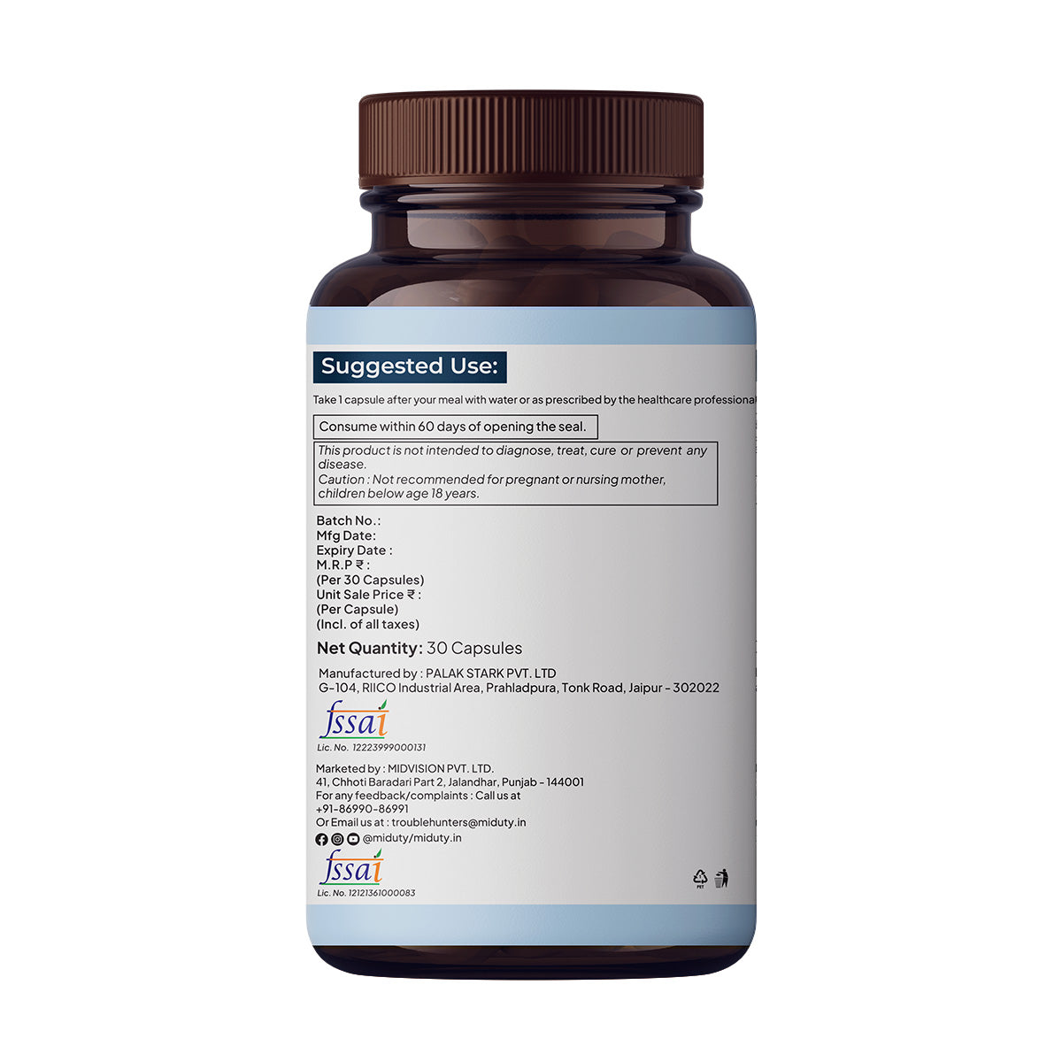 Miduty by Palak Notes Liposomal Glutathione Capsules
