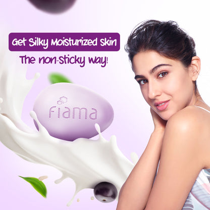 Fiama Skin Barrier Strengthening Moisturizing Soap Bar Japanese Hokkaido Milk, Acai Berry