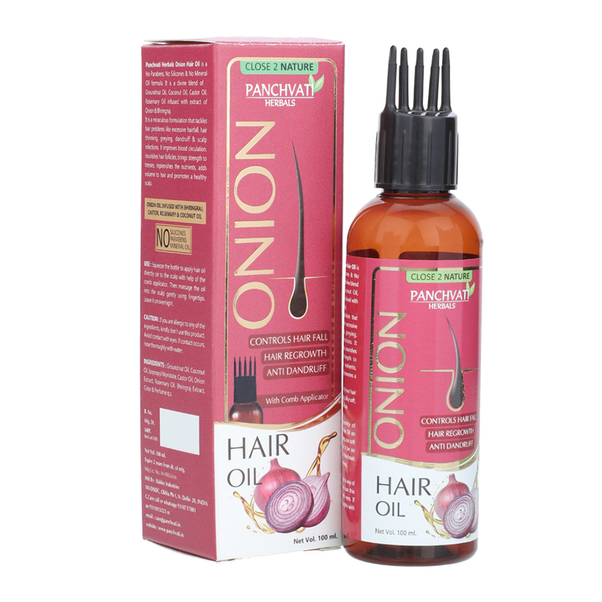 Panchvati Herbals Onion Oil with Comb Applicator