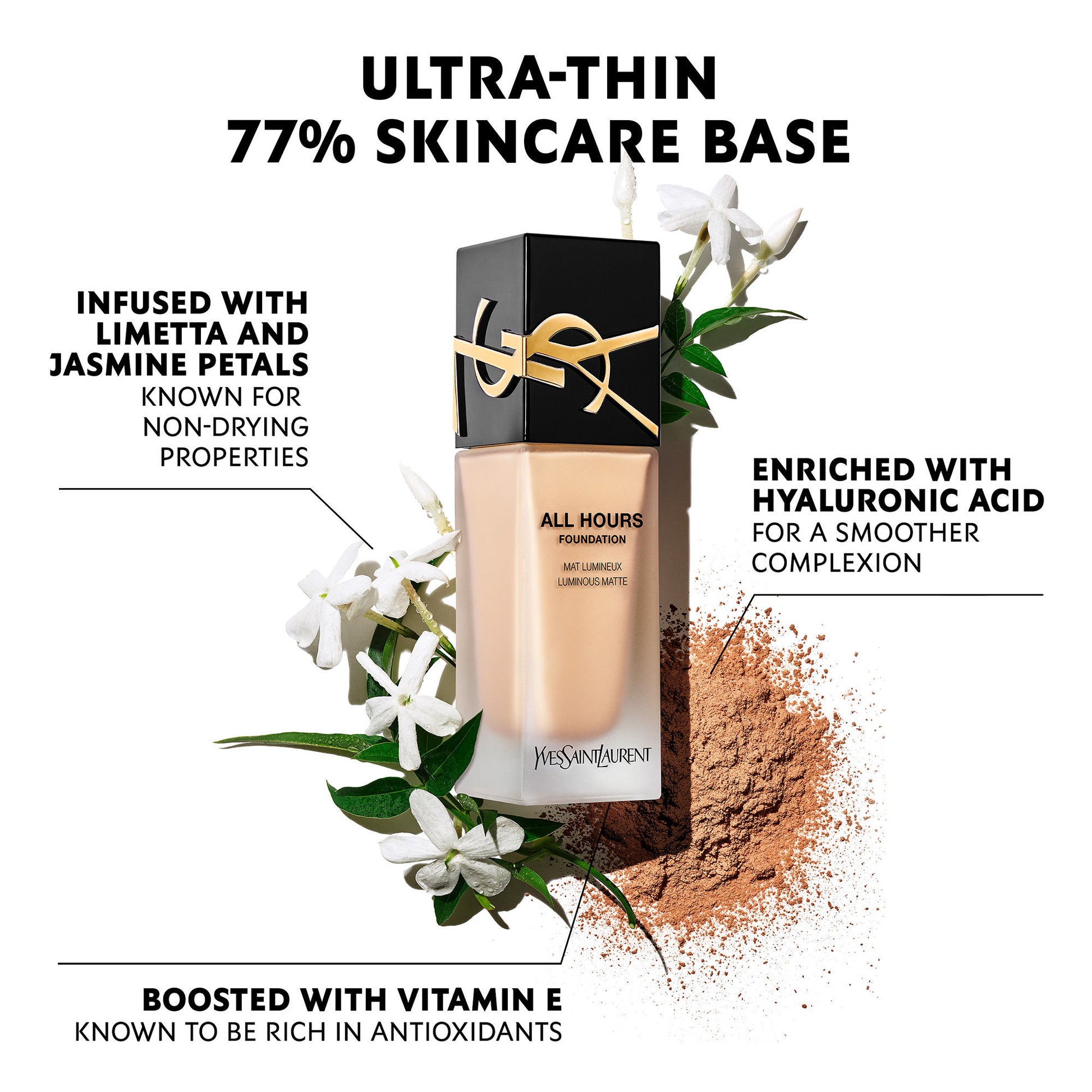 Yves Saint Laurent All Hours Foundation - 24 Hour Natural Luminous Matte Finish - DW2