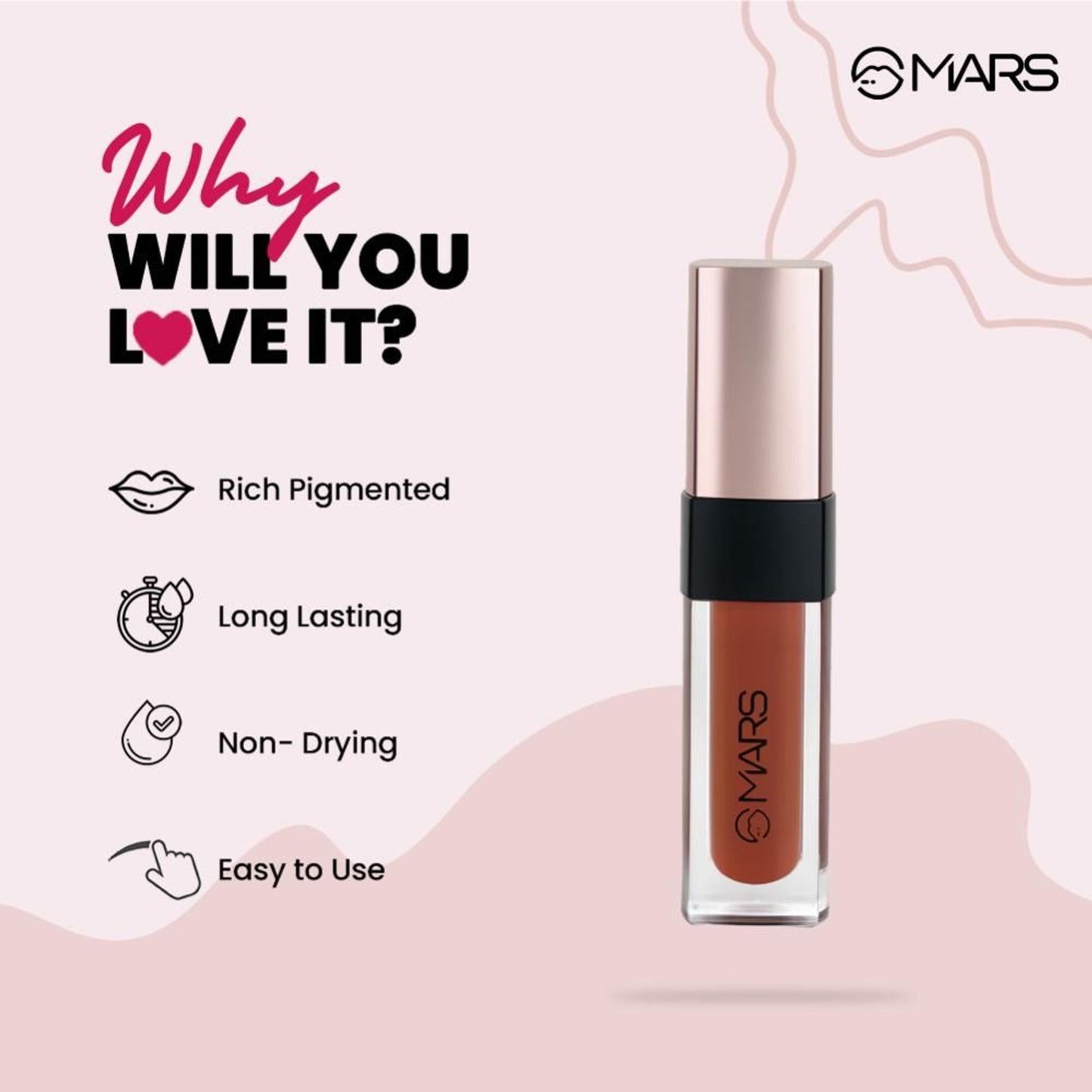 MARS Popstar Non Drying Liquid Mousse Lipstick - 07 Dancing Diva