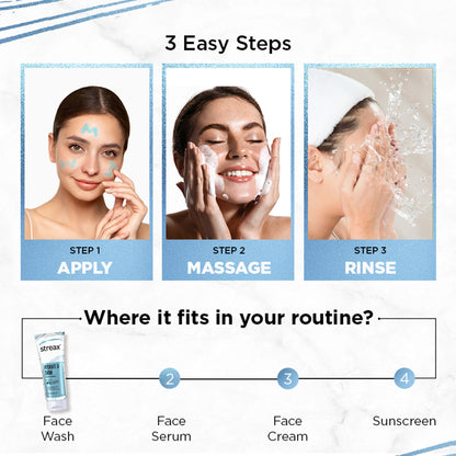 Streax Skin Hydrate & Shine Face Wash Cleanser For Brightening, 48 Hr Hydration
