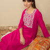 Dhiyona IE Ethnic Motifs Embroidered Round Neck Thread Work Straight Kurta