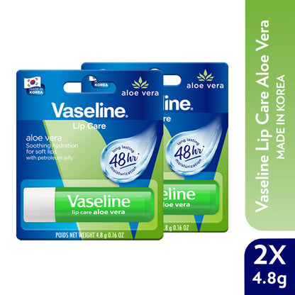 Vaseline Lip Care Aloe Vera Lip Balm Stick - Pack Of 2