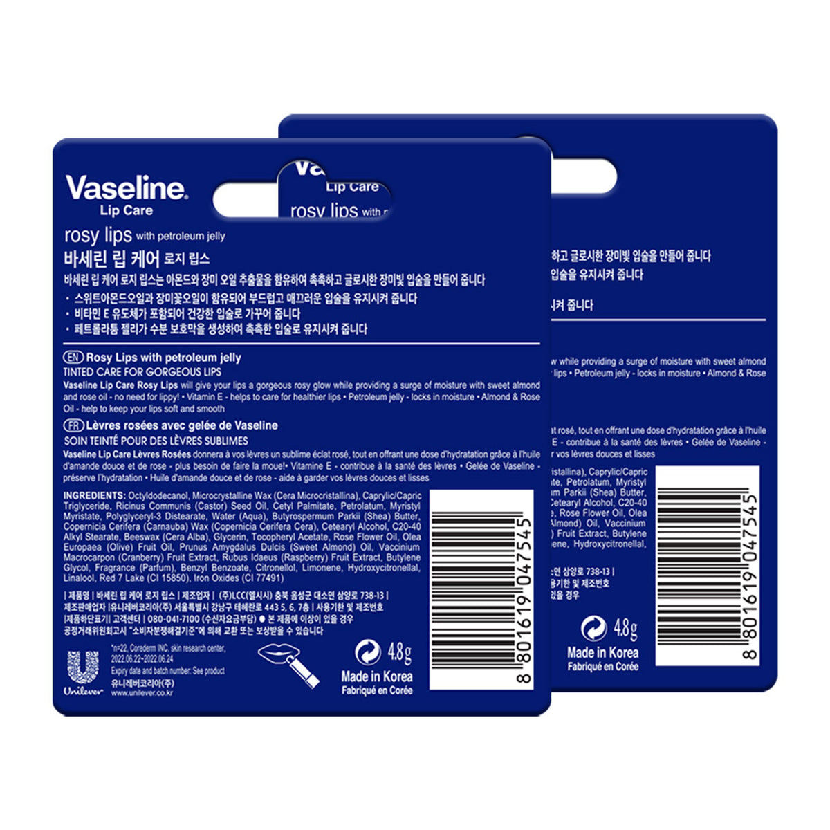 Vaseline Lip Care Rosy Lips Tinted Lip Balm Stick - Pack Of 2