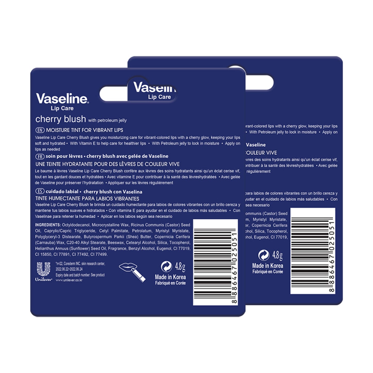 Vaseline Lip Care Cherry Blush Tinted Lip Balm Stick - Pack Of 2