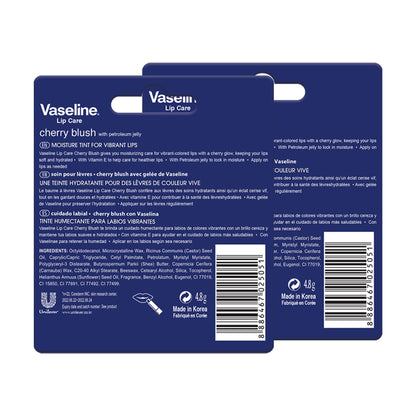 Vaseline Lip Care Cherry Blush Tinted Lip Balm Stick - Pack Of 2