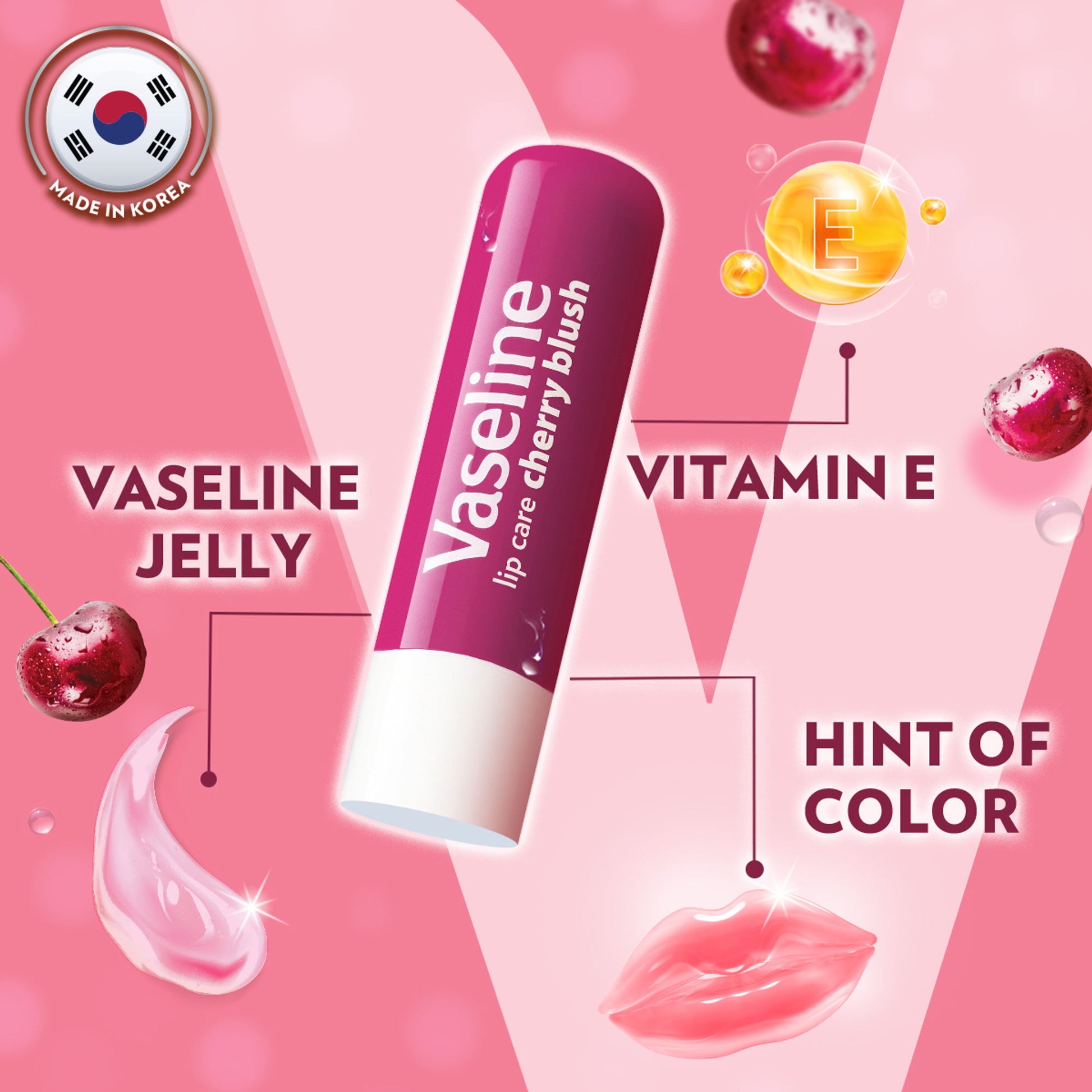 Vaseline Lip Care Cherry Blush Tinted Lip Balm Stick - Pack Of 2