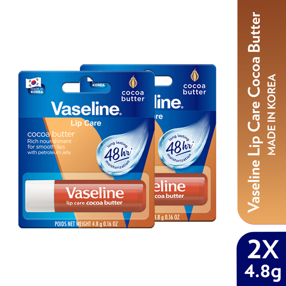 Vaseline Lip Care Cocoa Butter Lip Balm Stick - Pack Of 2