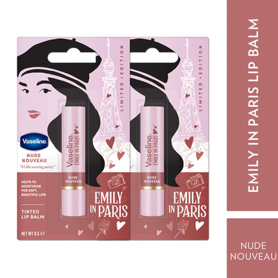 Vaseline Nude Nouveau Emily In Paris Limited Edition Nude Tinted Lip Balm Stick - Pack Of 2