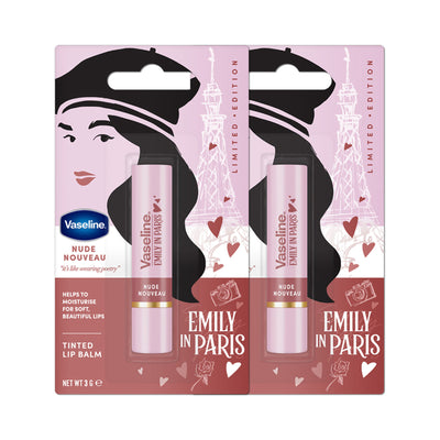 Vaseline Nude Nouveau Emily In Paris Limited Edition Nude Tinted Lip Balm Stick - Pack Of 2