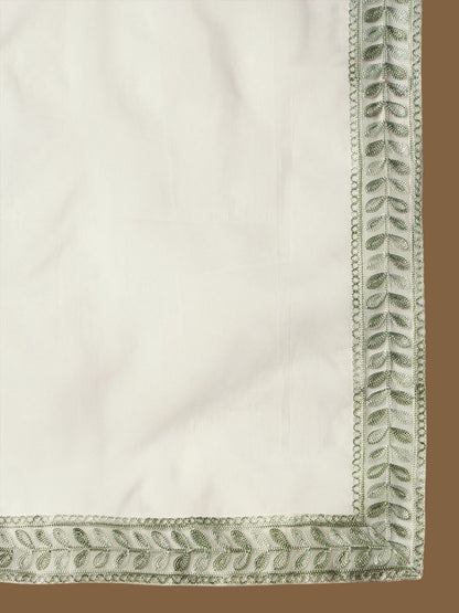 Indyancart IE Women Floral Embroidered Regular Thread Work Kurta with Trousers & With Dupatta