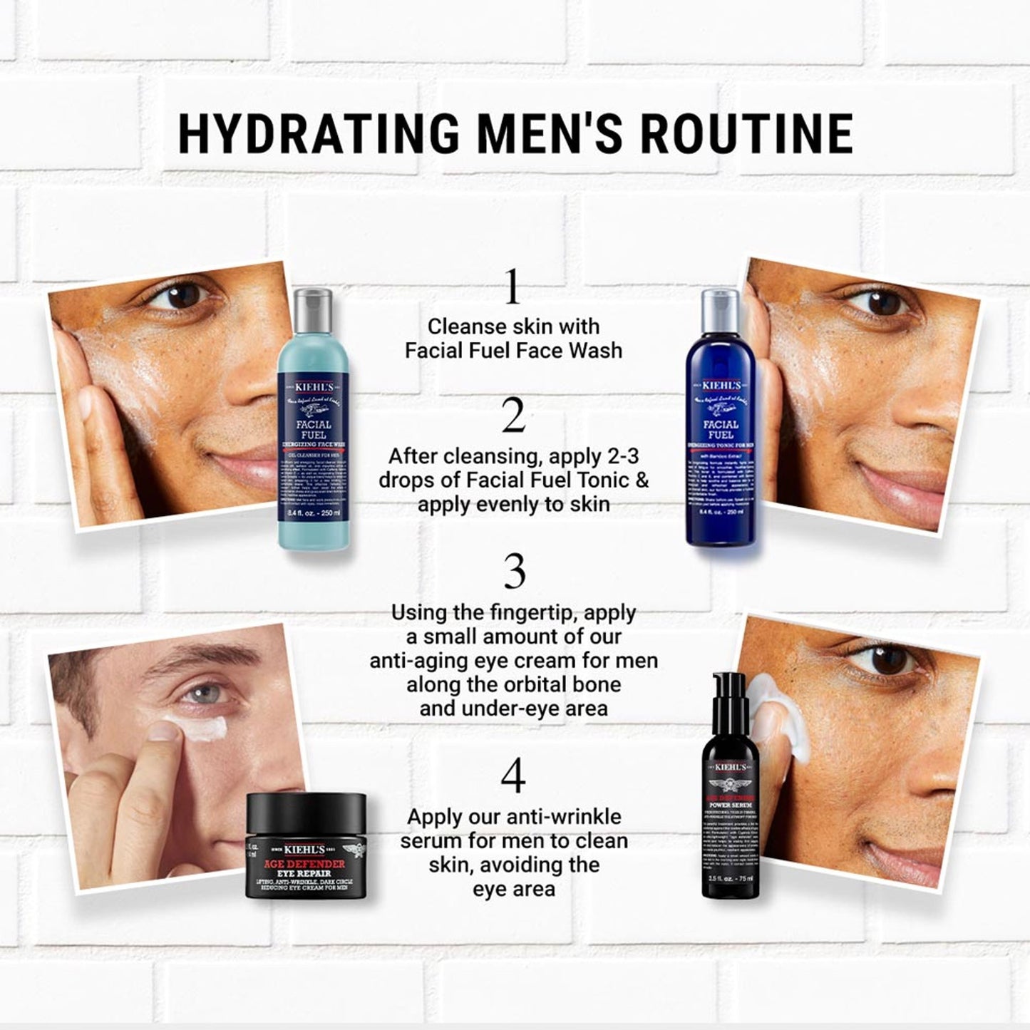 Kiehl's Facial Fuel Energizing Face Wash Gel Cleanser For Men With Orange & Lemon Extracts