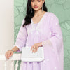 Dhiyona VA Women's Floral Embroidered Pleated Thread Work Cotton Kurta with Trousers & Dupatta