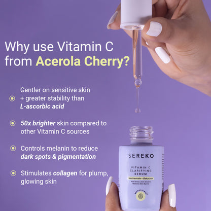 Sereko Vitamin C Clarifying Serum With Niacinamide For Glowing Skin, Fades Hyperpigmentation