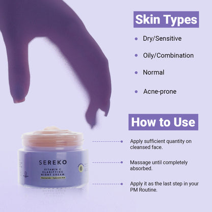 SEREKO Vit C Night Cream with Niacinamide for Tan Removal & Pigmentation