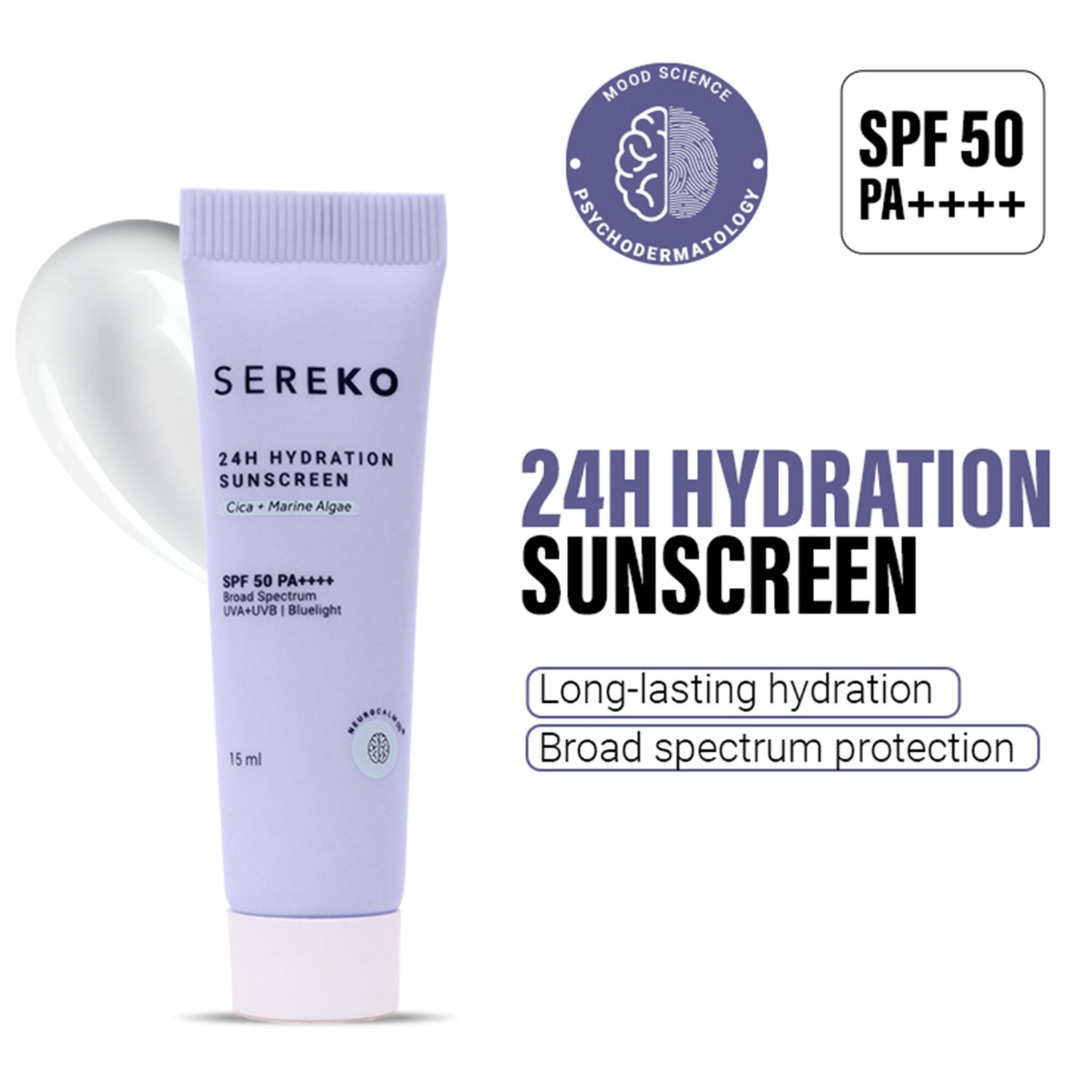 Sereko Spf 50 Pa++++ Face Sunscreen Lightweight, No White Cast, Water Resistant With Cica