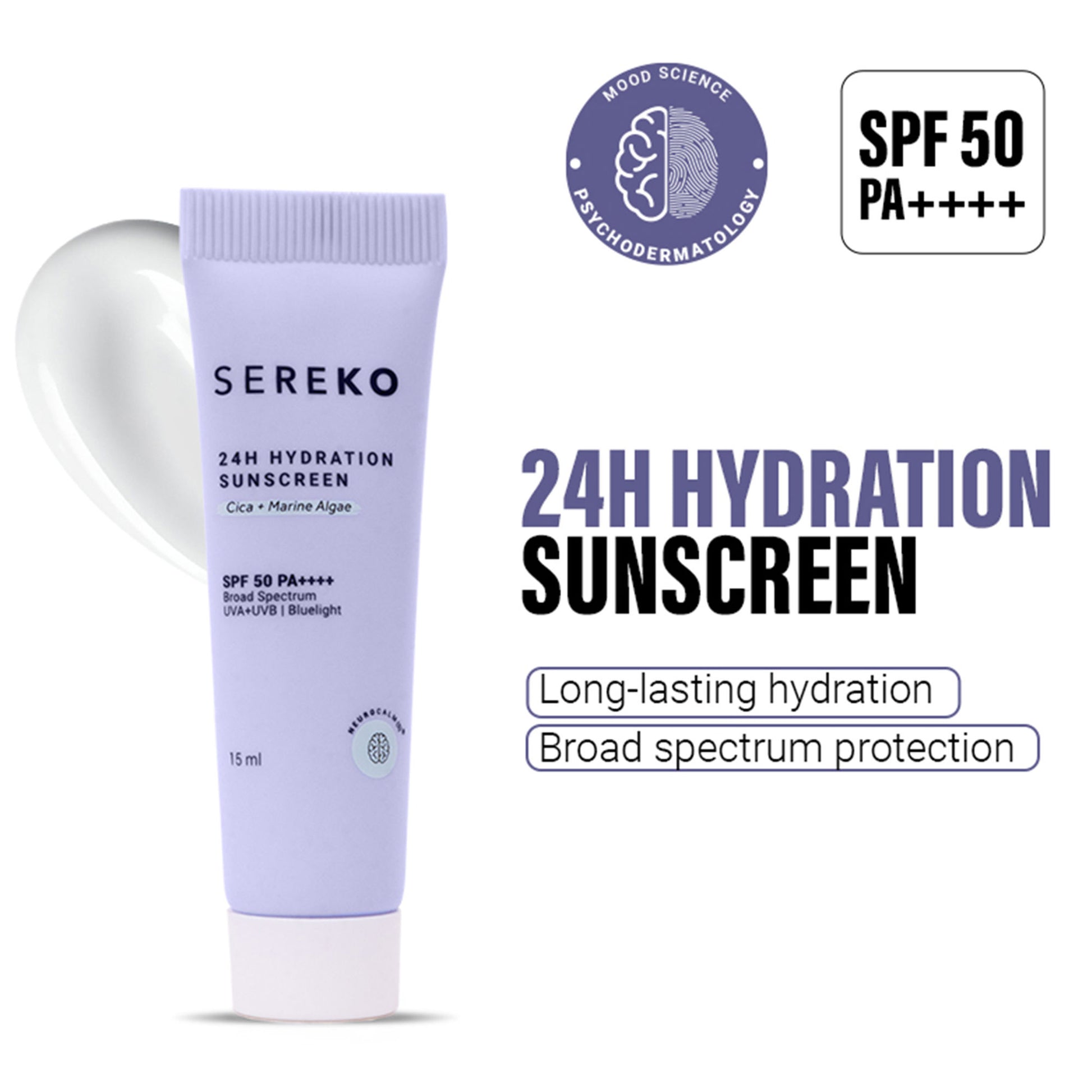 Sereko Spf 50 Pa++++ Face Sunscreen Lightweight, No White Cast, Water Resistant With Cica