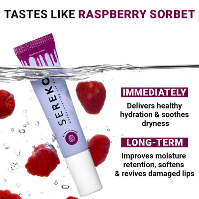 Sereko Hydra - Peptide Lip Balm, Clear, Enriched With Ceramides Barrier Repair Salted Caramel - Raspberry Sorbet