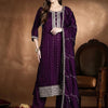 Indyancart IE Women Ethnic Motifs Embroidered Regular Thread Work Kurta with Trousers & With Dupatta
