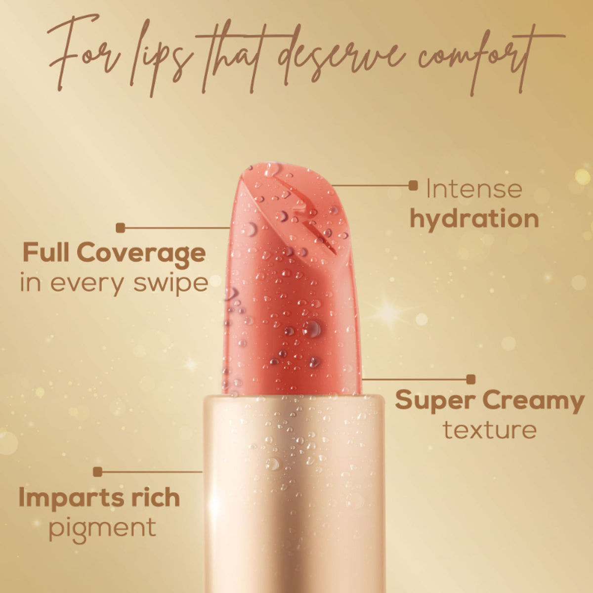 Renee Cosmetics H2O Hydrating Creme Lipstick - Coral Stream