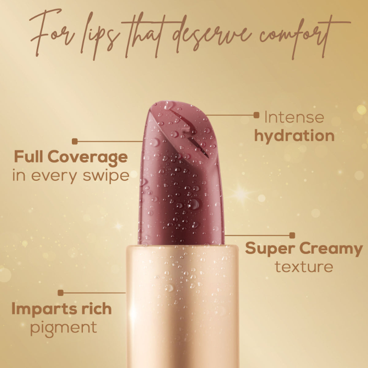 Renee Cosmetics H2O Hydrating Creme Lipstick - Mauve Lagoon