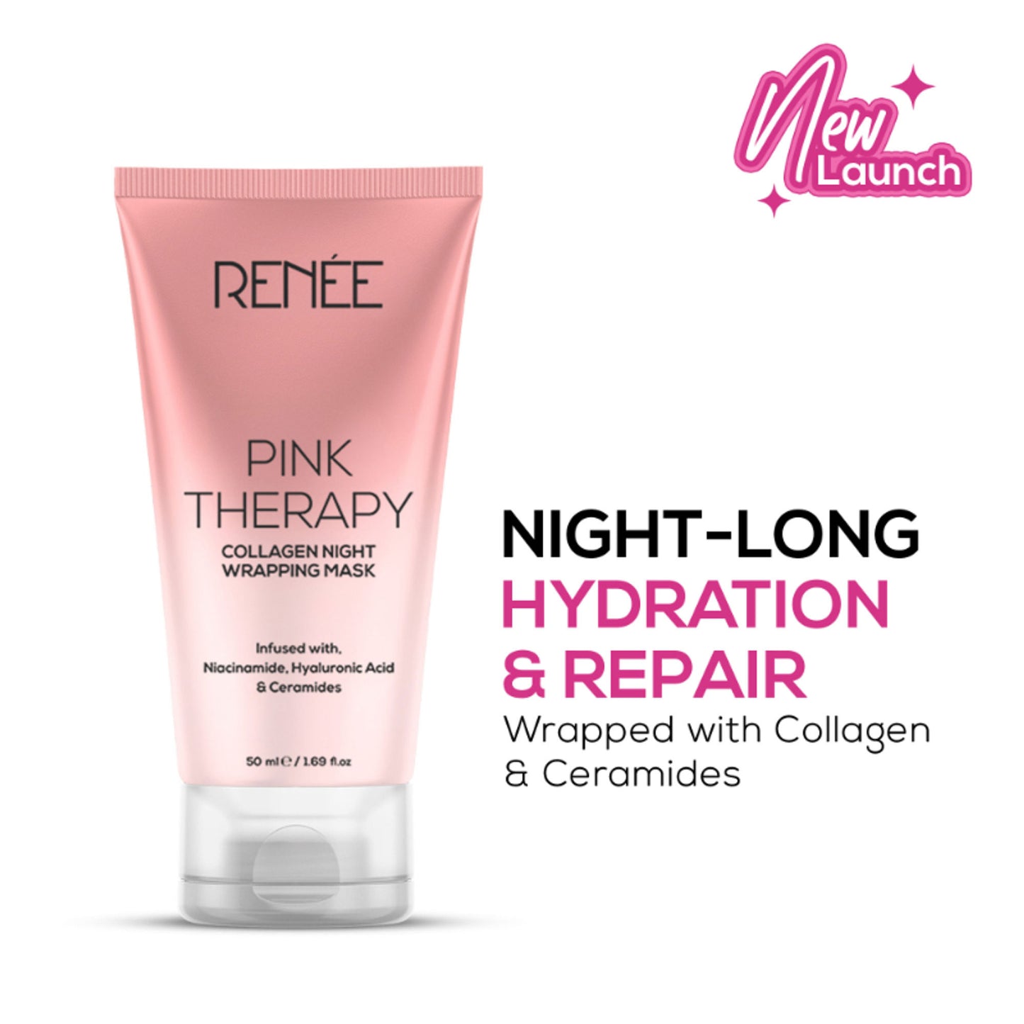 Renee Cosmetics Pink Therapy Collagen Night Wrapping Face Mask