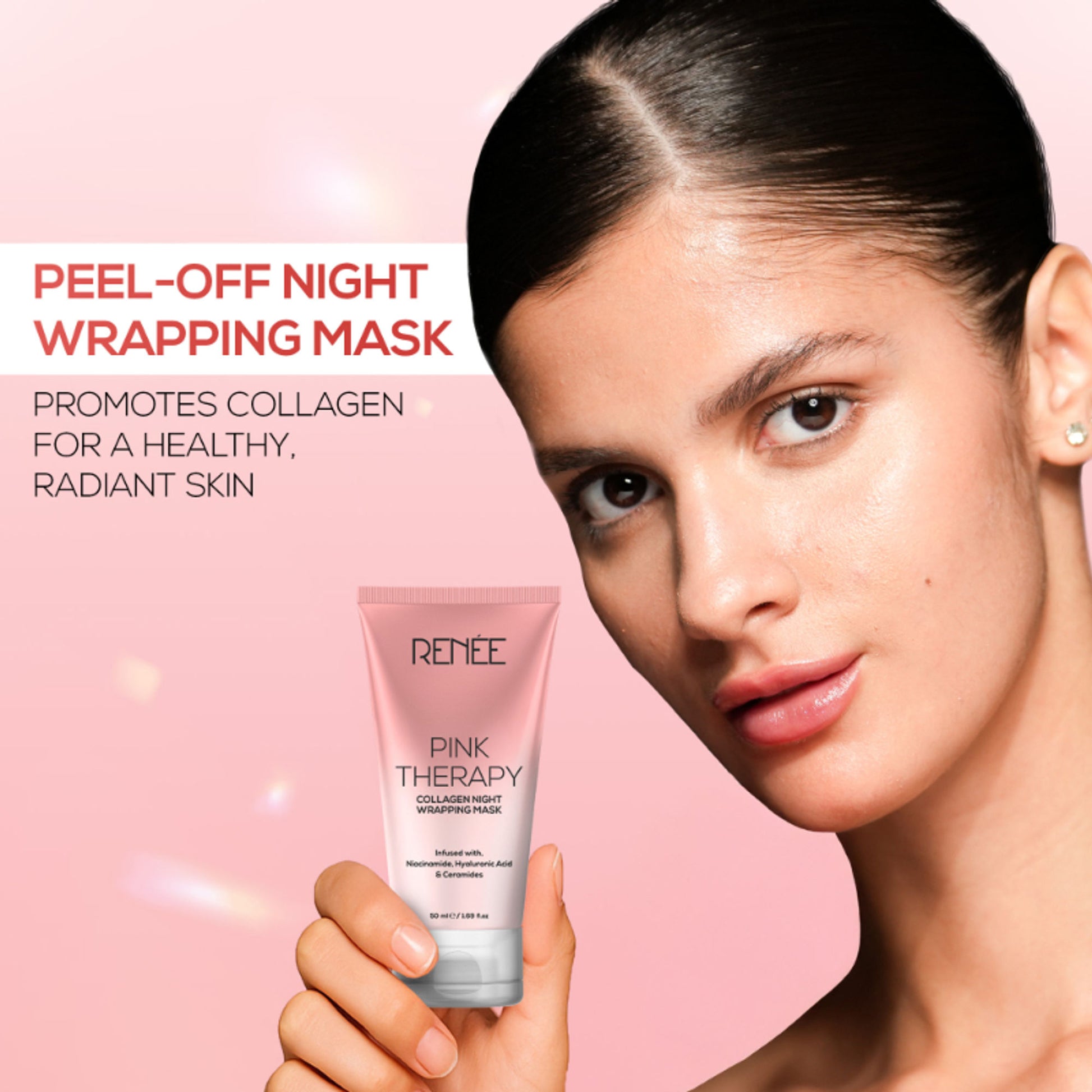 Renee Cosmetics Pink Therapy Collagen Night Wrapping Face Mask